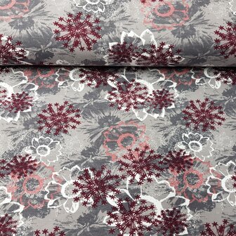 French Terry Flowers Graphic 4496 1264 Grey